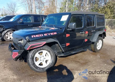 2021 Jeep Wrangler Unlimited Sport S 4X4 z USA, uszkodzony, nr VIN 1C4HJXDN7MW832579